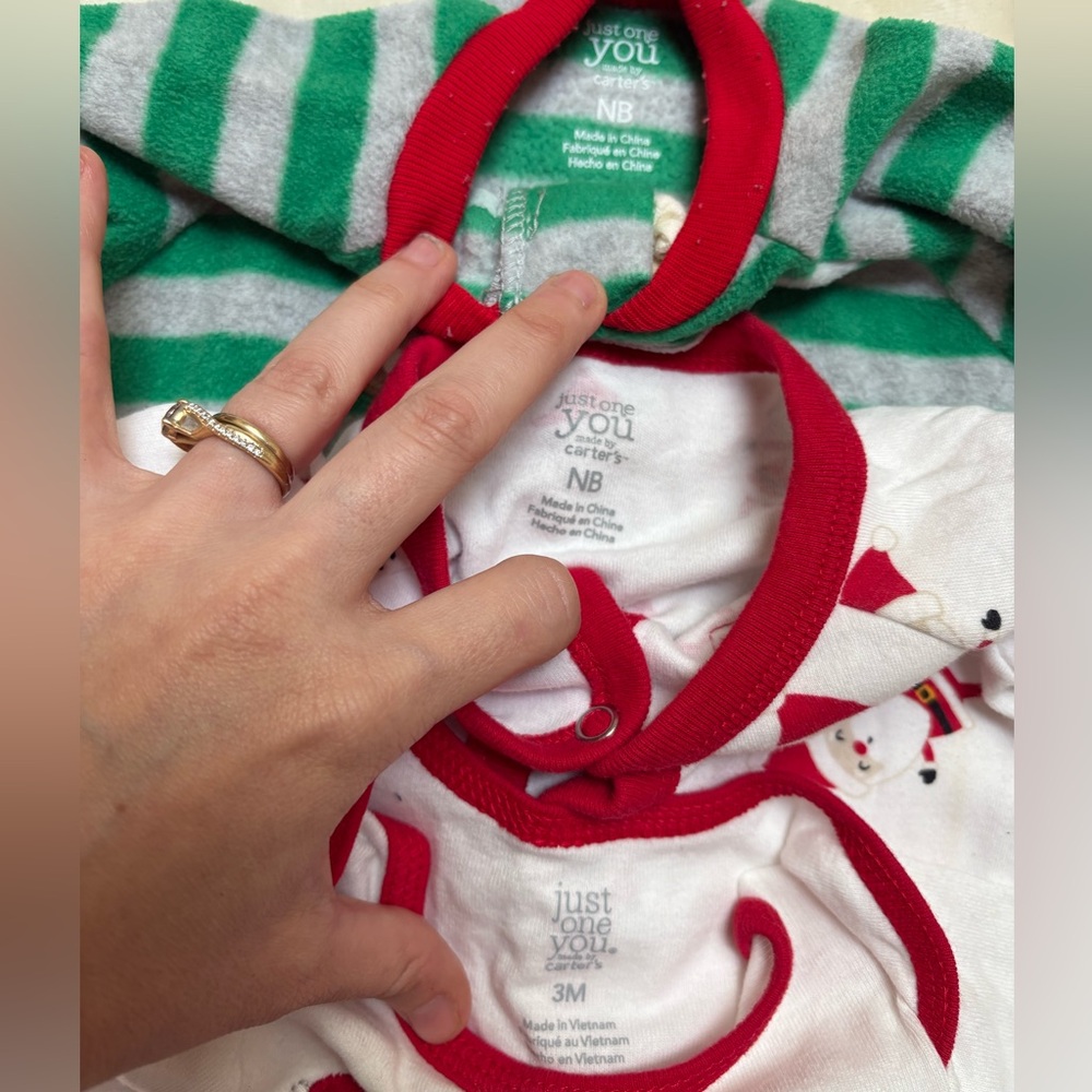 Festive Baby Christmas Organic Cotton & Microfleece Holiday Sleeper Bundle NB-3M - Picture 6 of 7